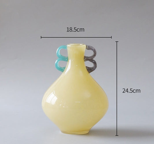 Mila Glass Vase - Yellow