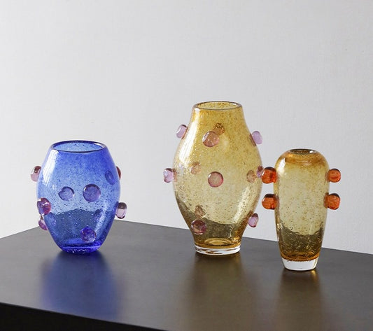 Sophie Blue Glass Vase - Medium