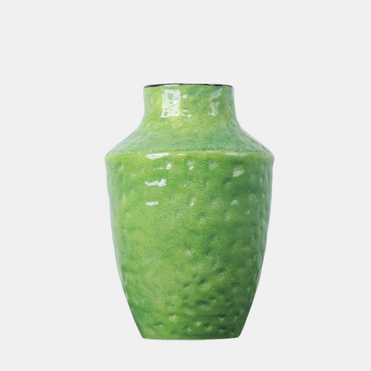 Solene Textured Ceramic Vase - Green