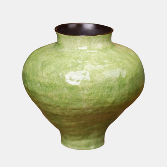 Mirel Rounded Ceramic Vase - Moss Green
