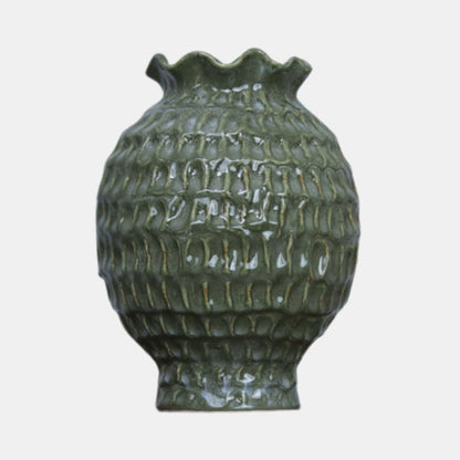 Arden Textured Ceramic Vase - Green