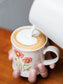 Leilani Floral Mug - Oat Red