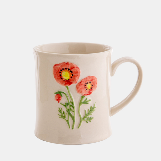 Leilani Floral Mug - Oat Red