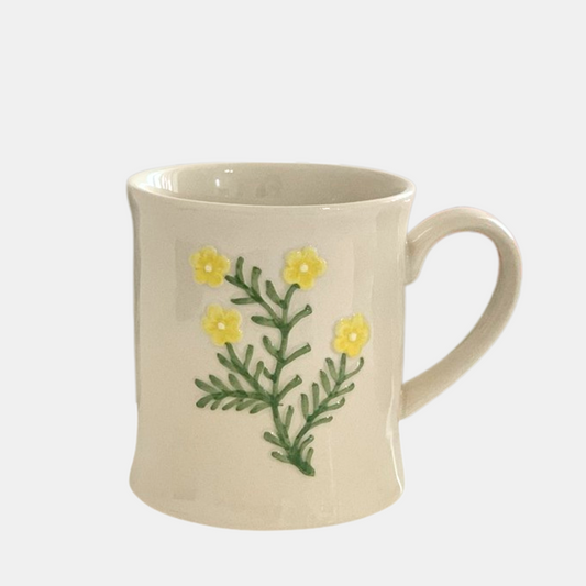 Levi Floral Mugs - Oat Yellow