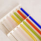 Reusable Glass Straws Set of 6 -  Short  Multi