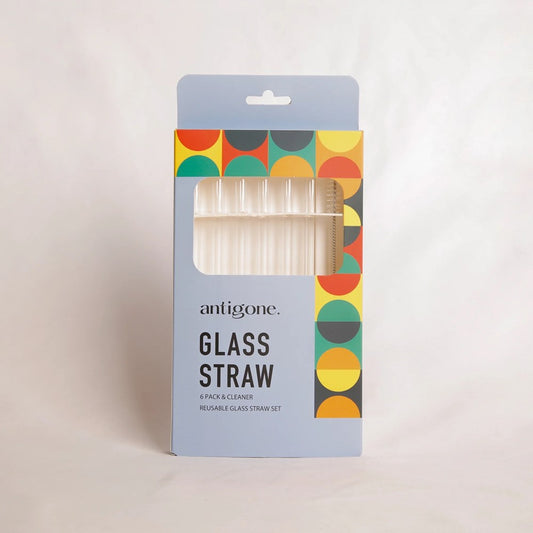 Reusable Glass Straws Set of 6 - Straight Clear