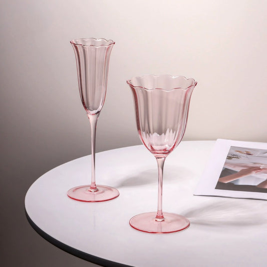 Elle Champagne Flute 180ml - Light Pink