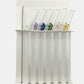 Reusable Glass Straws Set of 6 - Flowers Multi