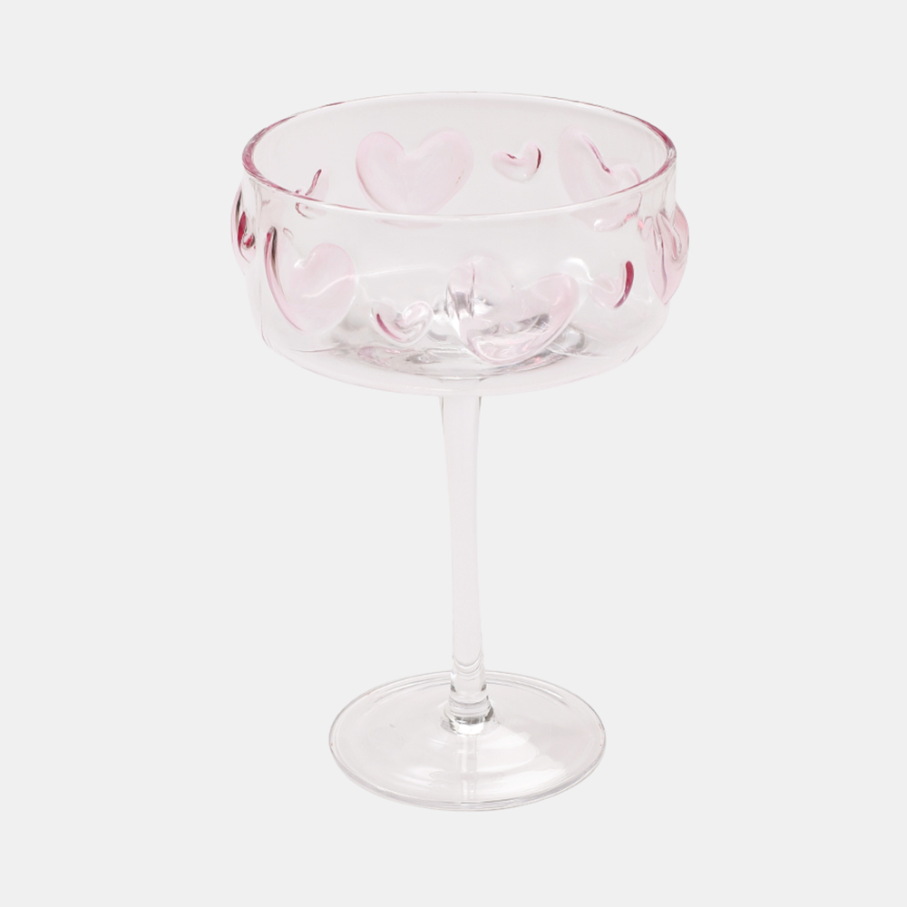 Ovela Cocktail Glass - Pink Heart