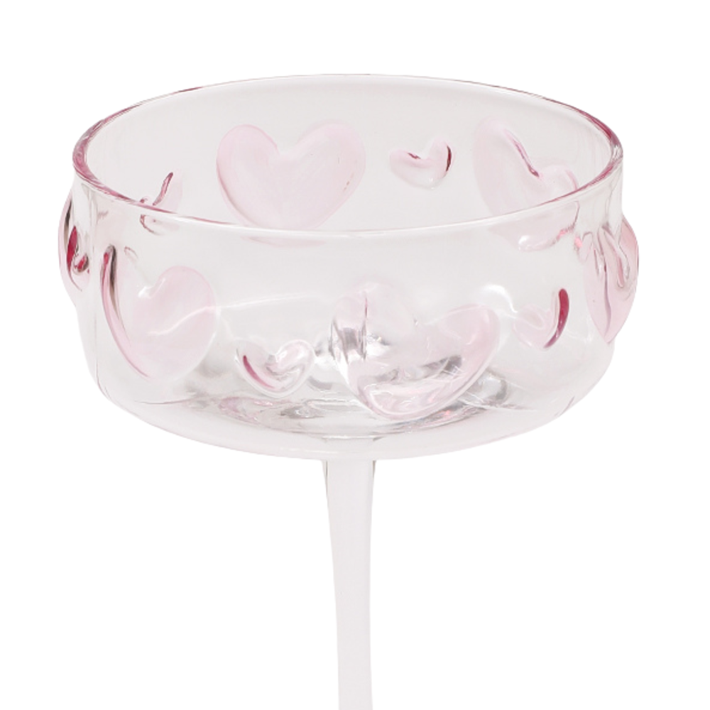 Ovela Cocktail Glass - Pink Heart