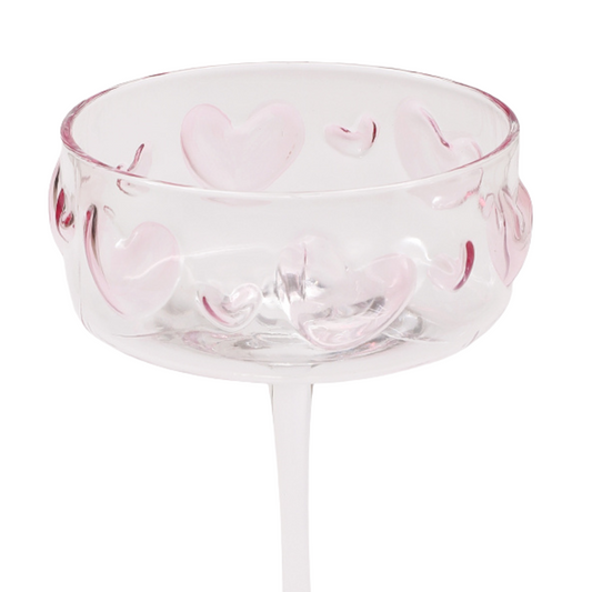 Ovela Cocktail Glass - Pink Heart