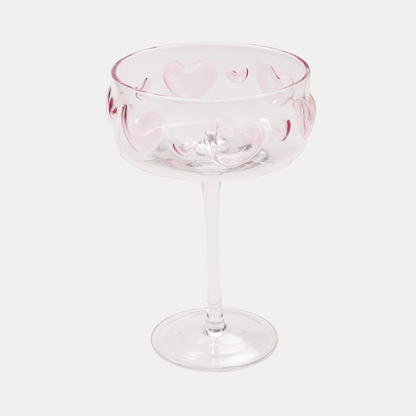 Ovela Cocktail Glass - Pink Heart