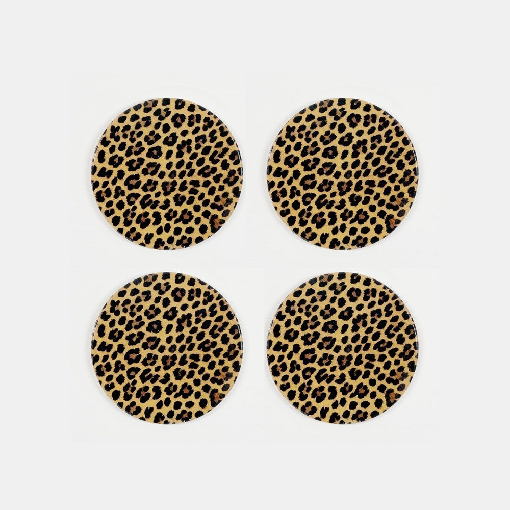Ashton Ceramic Coaster S4 - Leopard Print