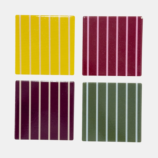 Onyx Square Ceramic Coaster S4 - Stripe