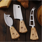 Keaton Cheese Shaped Knife Set - Silver