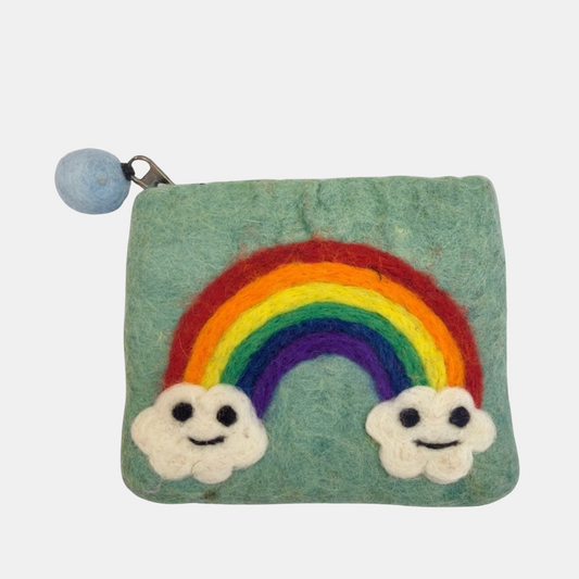 Decoration Felt - Green Pouch - Rainbow