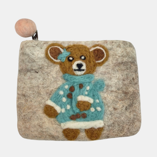 Decoration Felt - Khaki Pouch - Bear
