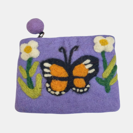 Decoration Felt - Purple Pouch - Butterly