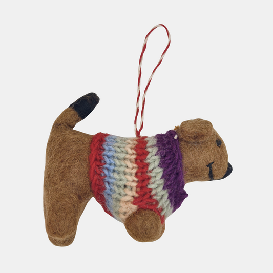 Decoration Felt - Brown - Sweater Pup