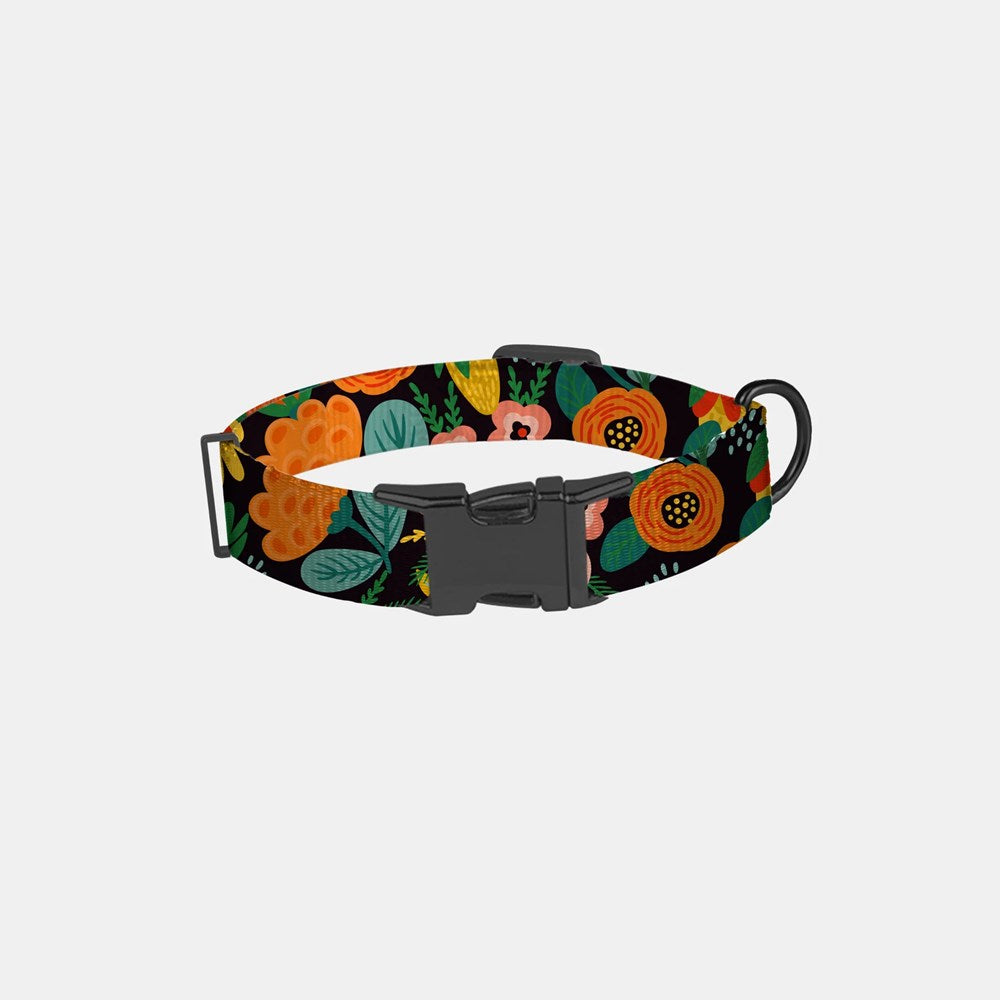 Pet Collar Floral Orange - Small