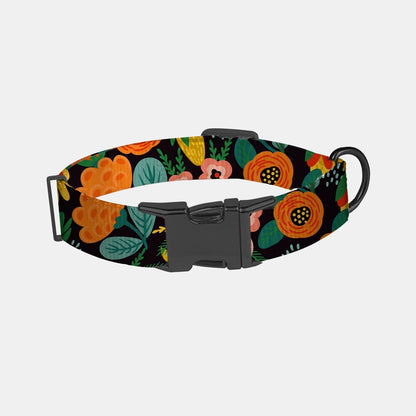 Pet Collar Floral Orange - Large