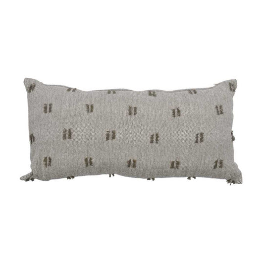 TUFT CUSHION - CHARCOAL 30X60CM
