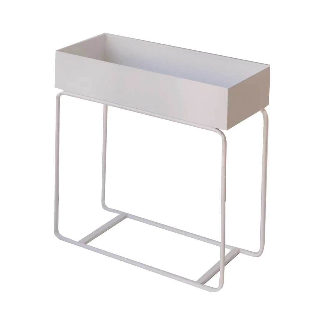 Metal Planter Tall - White