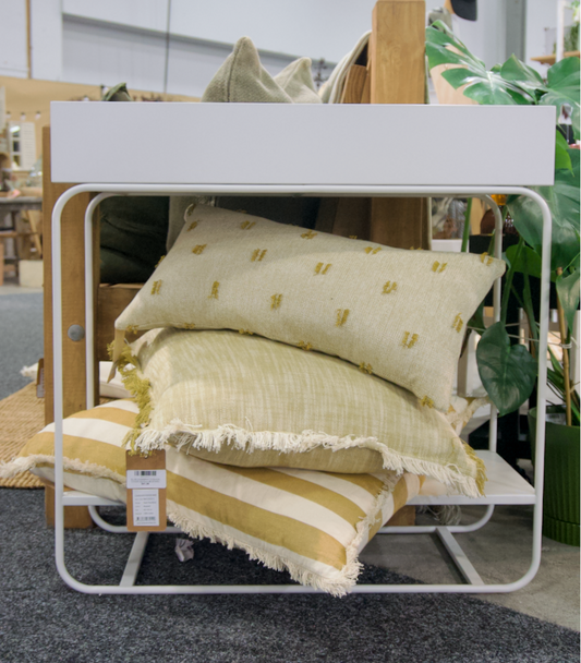 TUFT CUSHION - TUSCAN OLIVE 30X60CM