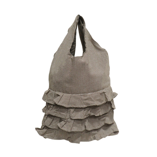CHECK FILL SHOPPING TOTE KHAKI