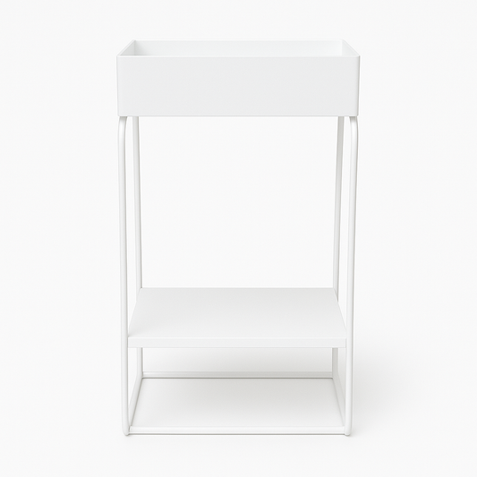 Metal Planter Square - White