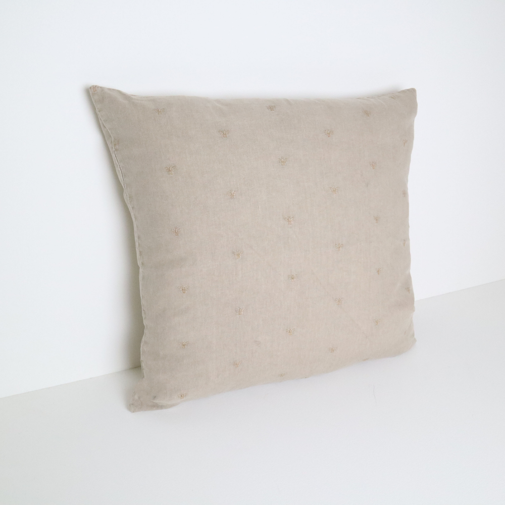 MASON BEE LINEN CUSHION STONE 60x60