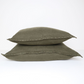 CLASSIC LINEN CUSHION OLIVE GREEN 50x50