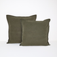 CLASSIC LINEN CUSHION OLIVE GREEN 60x60