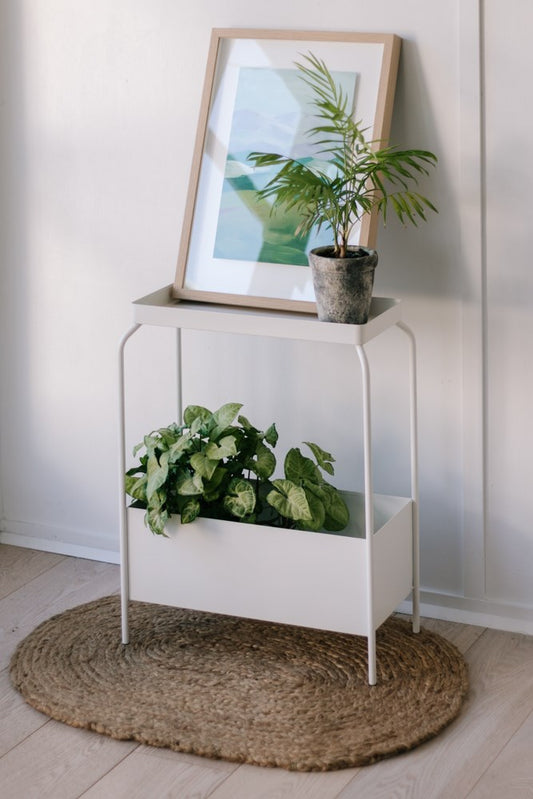 Metal Planter Stand - White