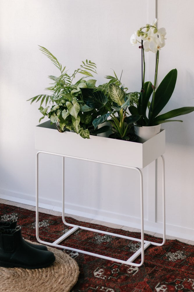 Metal Planter Tall - White