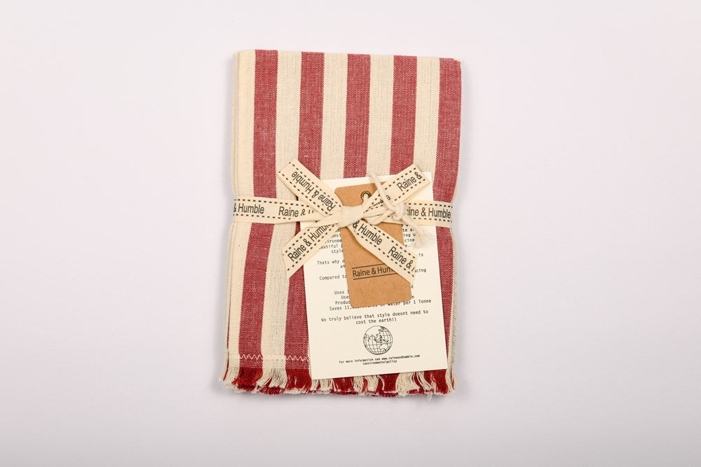 STRIPE NAPKIN RED set 4