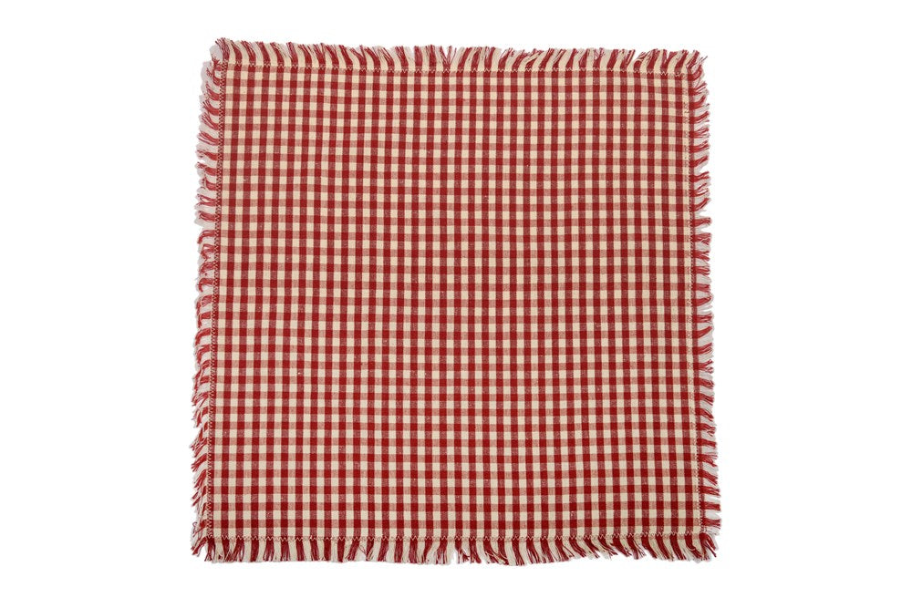 GINGHAM NAPKIN RED set 4