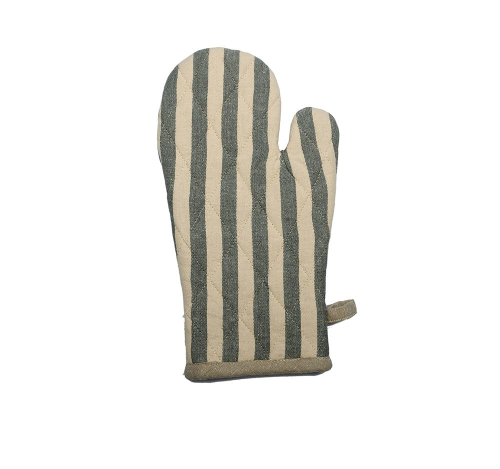 STRIPE OVEN GLOVE GREY