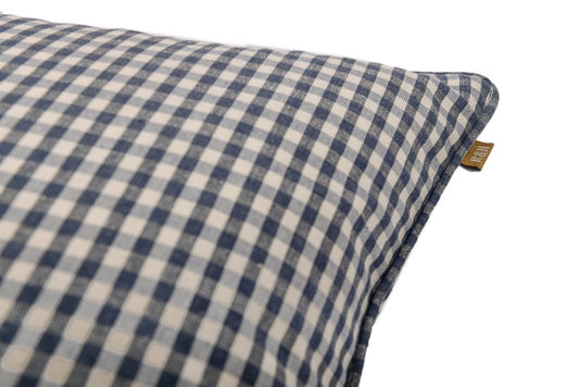 GINGHAM CUSHION BLUEBERRY 50X50