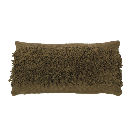Shag Cushion Burnt Olive