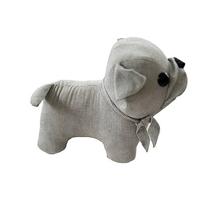 Frenchie Doorstop Charcoal Pin Stripe