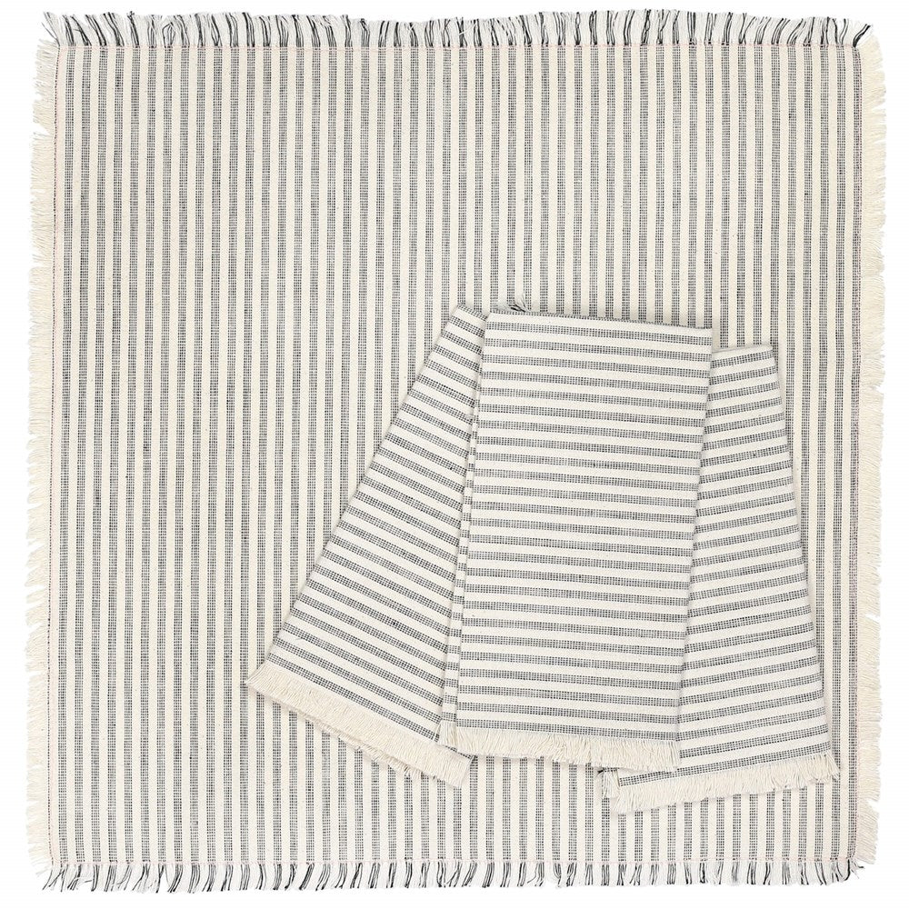 NAPKIN MANOR STRIPE BLK S/4 40X40CM