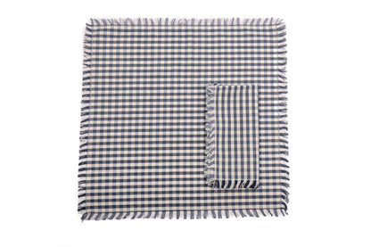 GINGHAM NAPKIN BLUEBERRY set 4