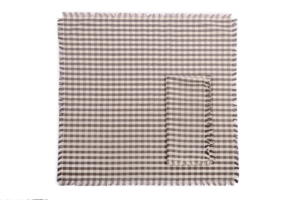 GINGHAM NAPKIN ASH set 4