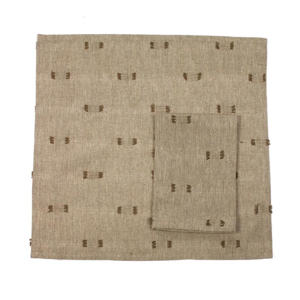 Tuft Napkin Burnt Olive Set 4