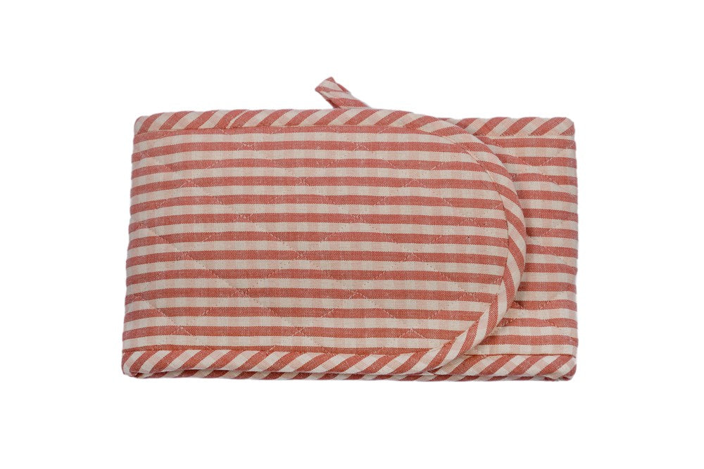 GINGHAM DOUBLE OVEN GLOVE FIG