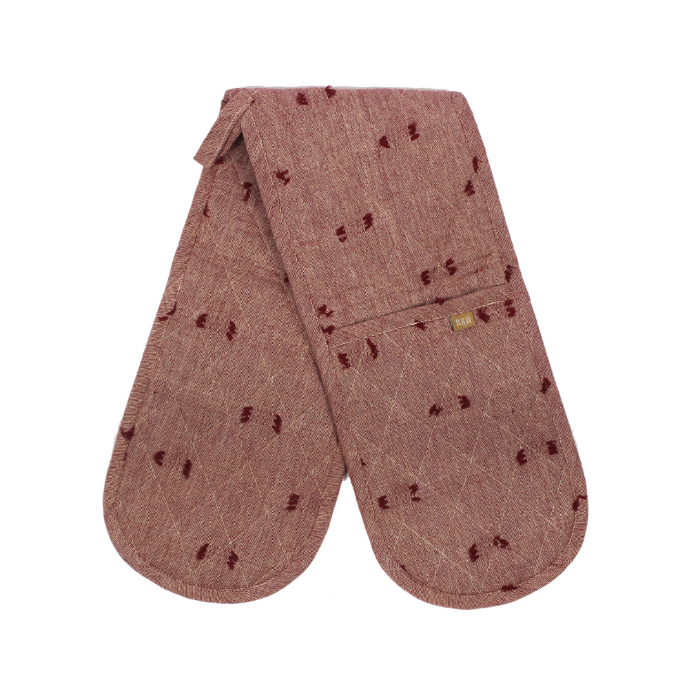 Tuft Double Oven Glove Ruby