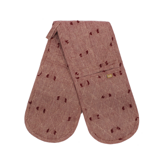 Tuft Double Oven Glove Ruby