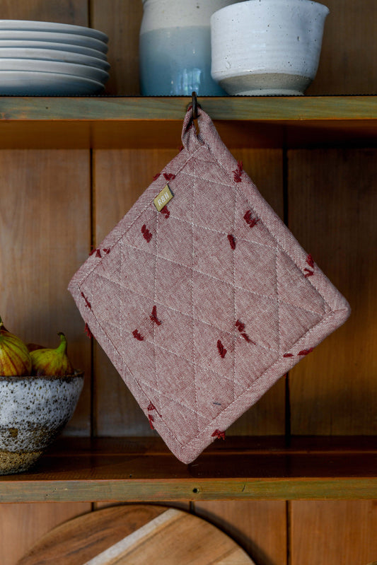 Tuft Pot Holder Ruby
