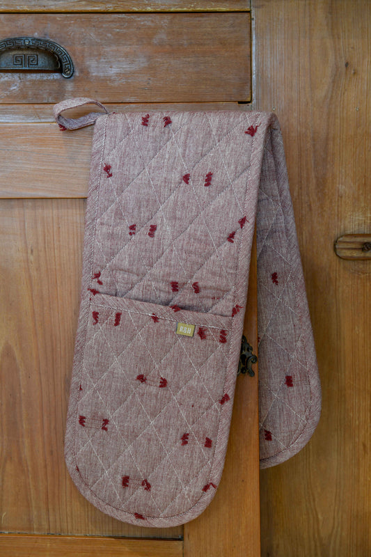 Tuft Double Oven Glove Ruby